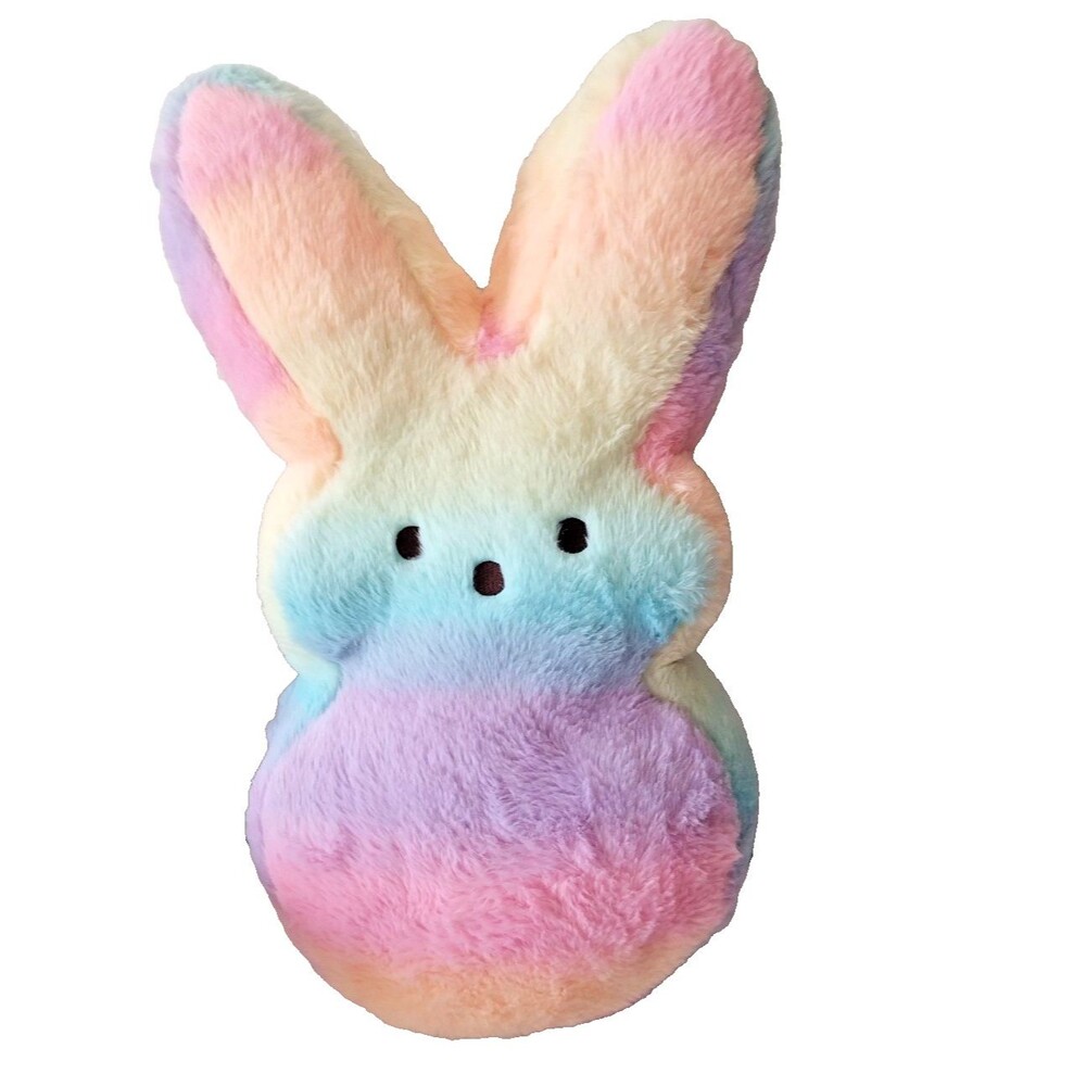 Peeps Just Born Plush Easter Bunny Pastel Rainbow Tie Dye 17" Rainbow Rabbit